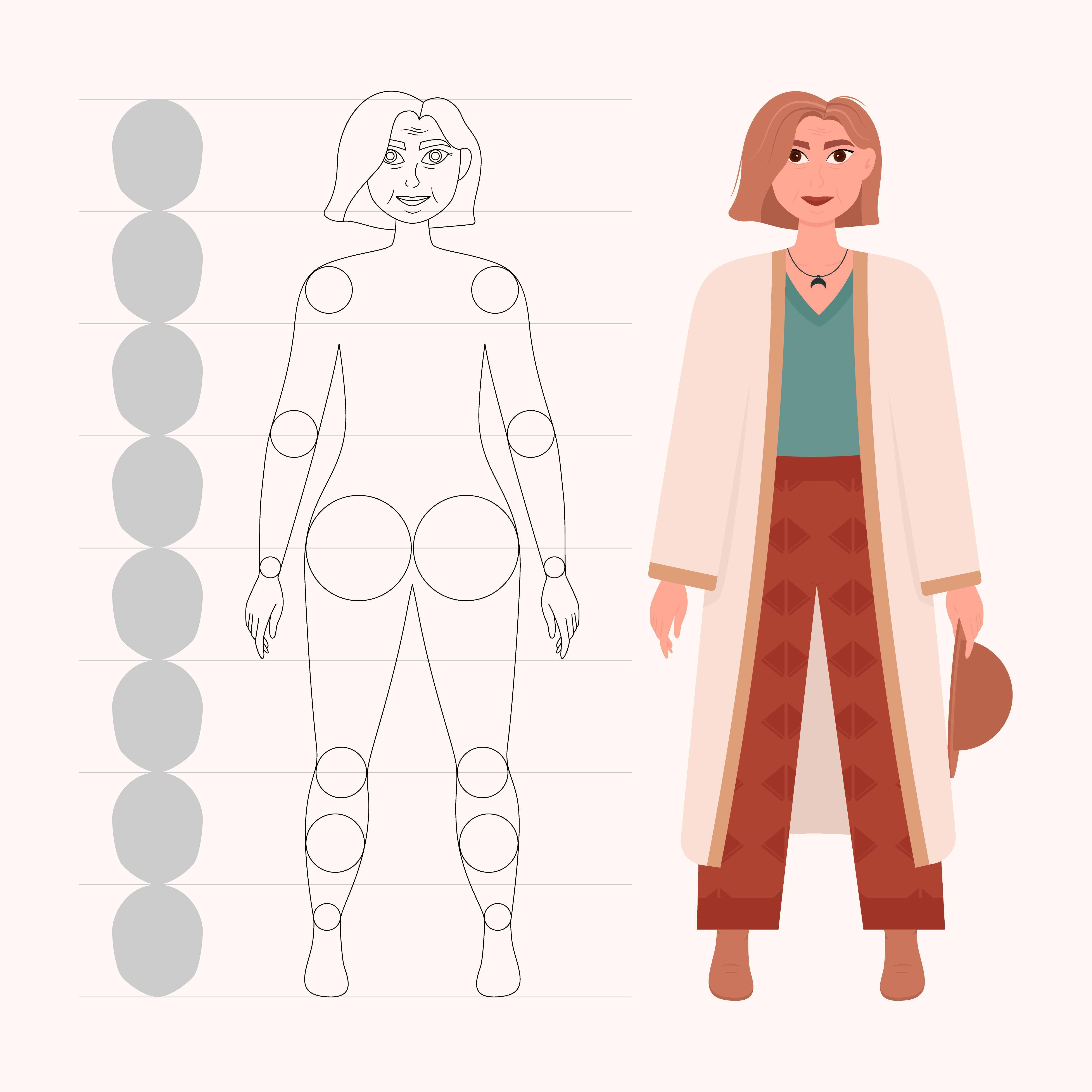 Шаблон: Пропорции тела для набросков